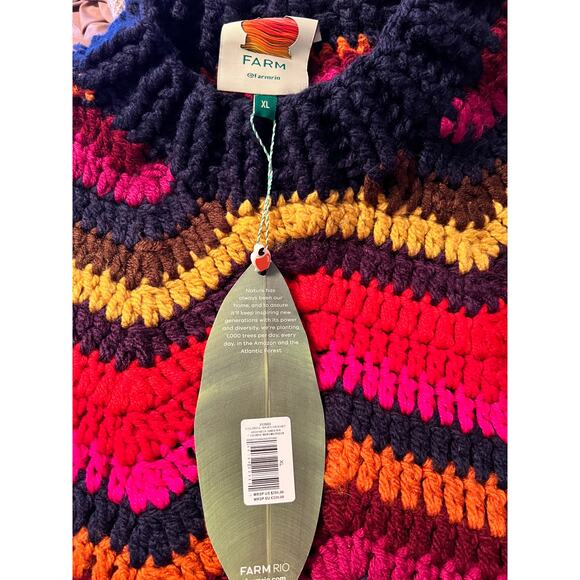 FARM Rio_Colorful Waves Crochet High Neck Sweater_Size XL - Picture 8 of 8